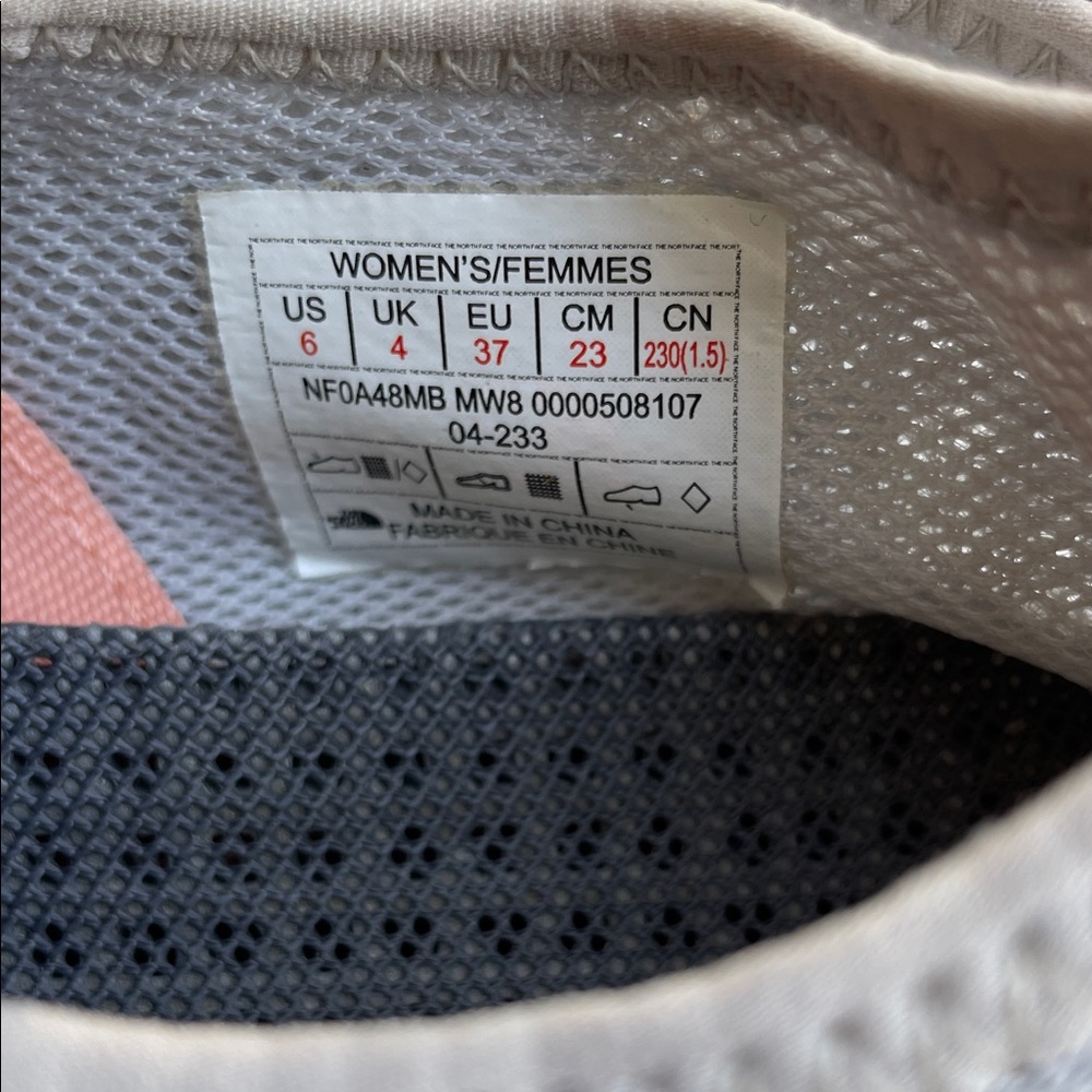 The North Face Women's Light Gray and Peach Athletic Water Shoes - Picture 8 of 8